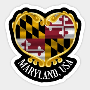 MARYLAND LUV GOLDEN HEART DESIGN Sticker